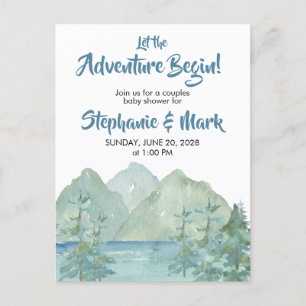 Carte Postale Fête Prénatale Aventure à l'aquarelle des Montagne