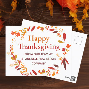 Carte Postale Fête professionnelle Thanksgiving sur mesure