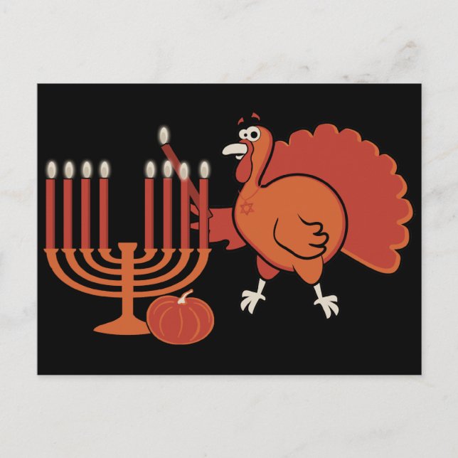 Carte Postale Fête 'Thanksgivukkah' (Devant)