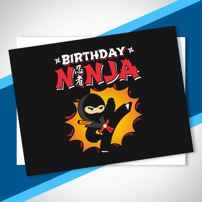 Carte Postale Fête Thème Ninja d'Anniversaire - Conception Ninja (Créateur téléchargé)