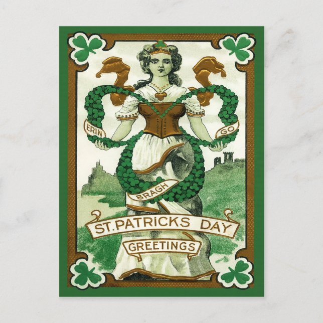 Carte Postale Fête vintage de la St. Patrick (Devant)