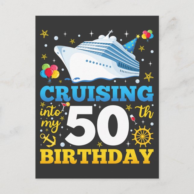 Carte Postale Fêter Mes 50 Ans En Croisière (Devant)