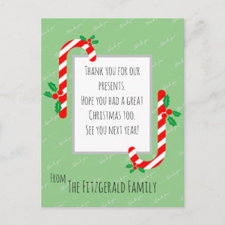 Carte Postale Fêtes de Noël Merci sur mesure