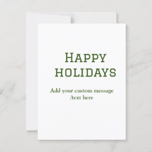 Carte Postale Fêtes vertes et simples Noël