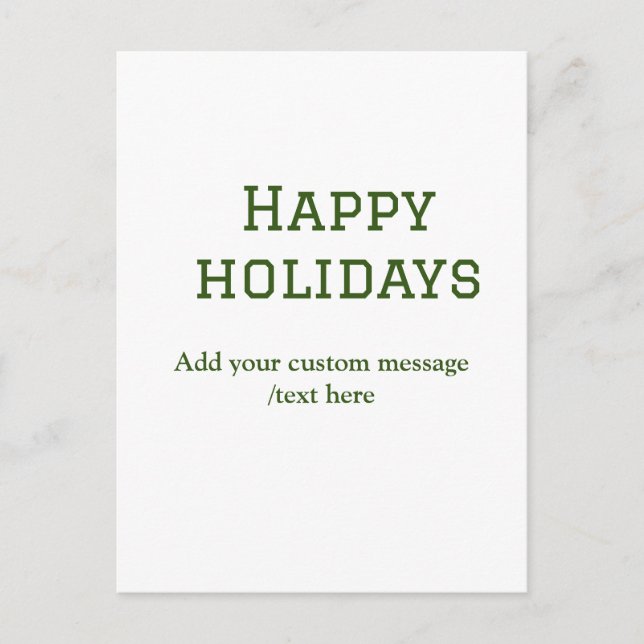 Carte Postale Fêtes vertes et simples Noël (Devant)