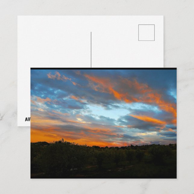 Carte Postale Feu dans le ciel (Devant / Derrière)