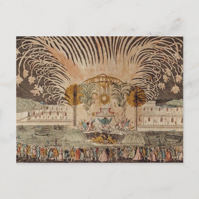 Carte Postale Feu d'artifice dans la Place Louis XV (Devant)