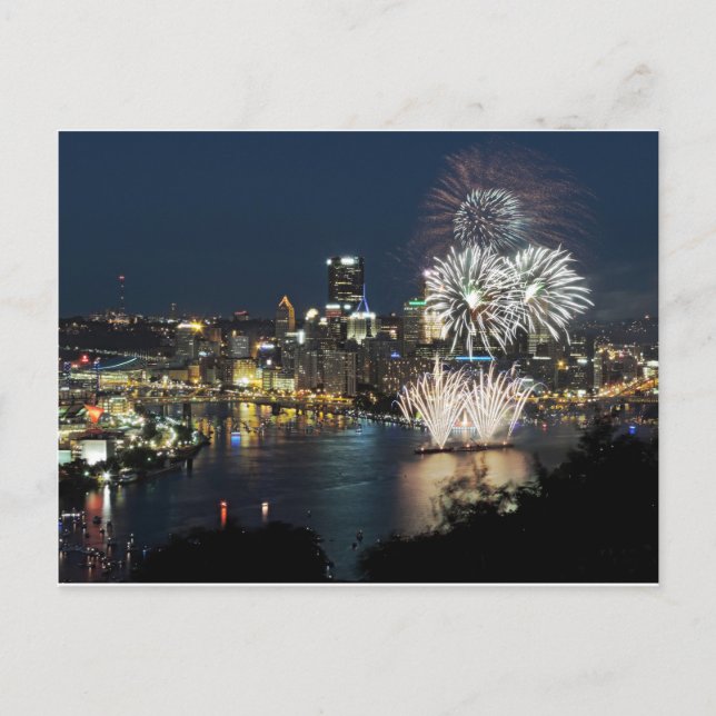 Carte Postale Feu d'artifice de Pittsburgh (Devant)