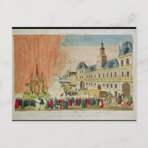 Carte Postale Feu d'artifice devant l'Hôtel de Ville à Paris