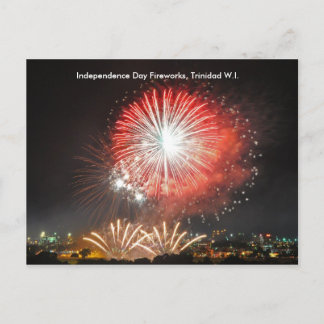 Carte Postale Feu d'artifice du Jour de l'Indépendance, Trinidad
