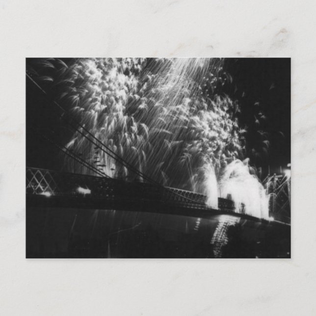 Carte Postale Feu d'artifice, Ouverture du pont Williamsburg 190 (Devant)