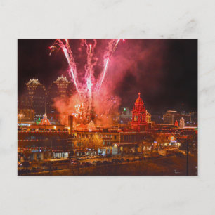 Carte Postale Feu d'artifice rouge sur la Plaza, Kansas City