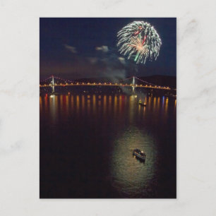 Carte Postale Feu D'artifice Sur La Rivière Hudson