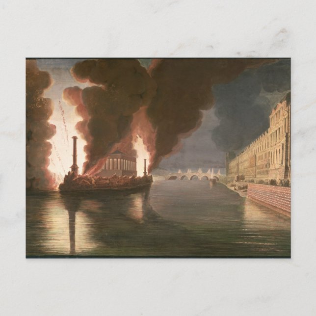 Carte Postale Feu d'artifice sur la Seine (Devant)