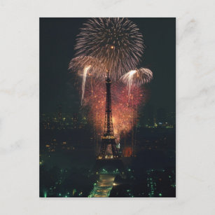 Carte Postale Feu d'artifice, Tour Eiffel, Paris, France
