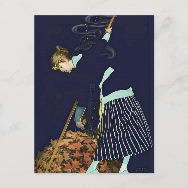 Carte Postale Feu de feuilles d'automne par C Coles Phillips (Devant)