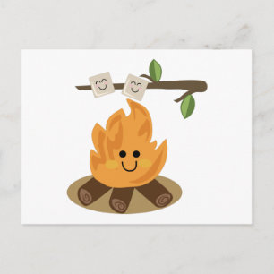 Carte Postale Feu de Marshmallow