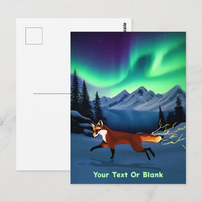 Carte Postale Feu de renard - Lumières du Nord (Devant / Derrière)