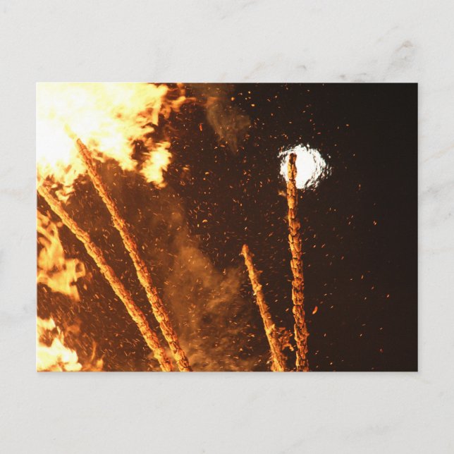 CARTE POSTALE FEU DE SOLEIL DANS LES EMBOUTEILLAGES PRÈS D'OBERN (Devant)