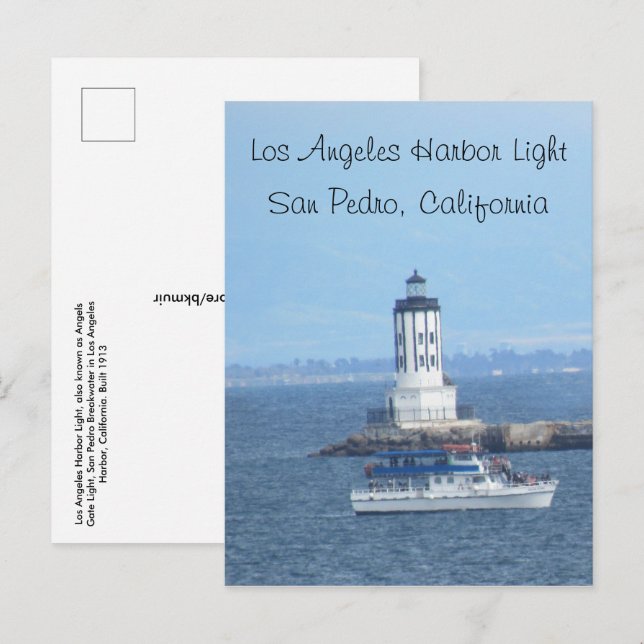 Carte postale - Feu du port de Los Angeles (Devant / Derrière)