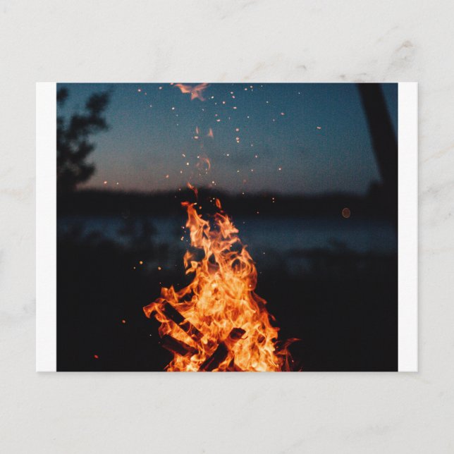 Carte Postale feu nocturne (Devant)