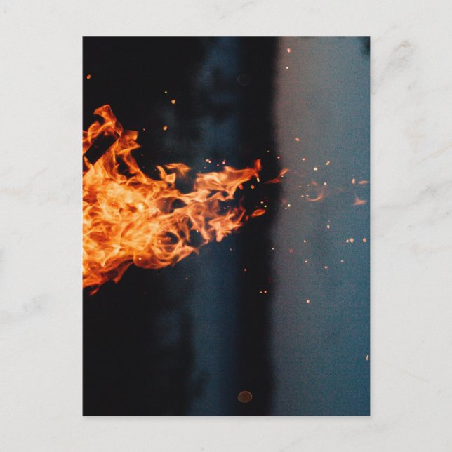 Carte Postale feu nocturne (Devant)