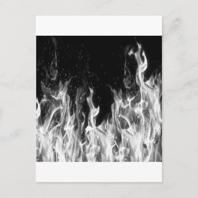 Carte Postale Feu (noir et blanc) (Devant)