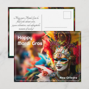 Carte Postale 💚💜💛Feu & Or: Spectacle de Mardi Gras