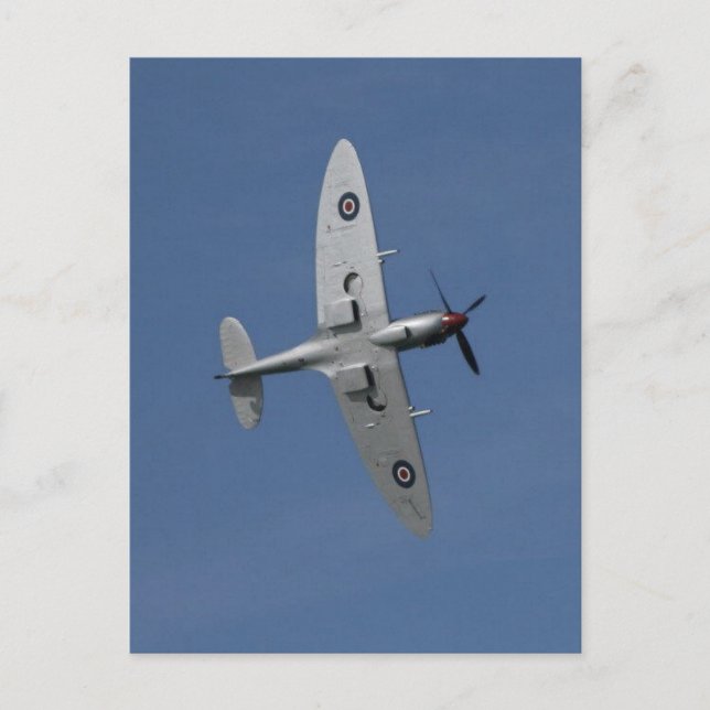 Carte Postale Feu Spitfire En Vol. (Devant)