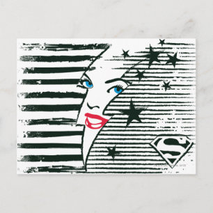 Carte Postale Feu Supergirl avec visage
