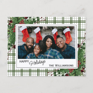 Carte Postale Feuillage botanique des baies vitrées vertes