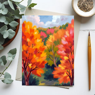 Carte Postale Feuillage d'automne   Aquarelle de feuilles d'auto