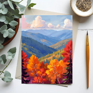 Carte Postale Feuillage d'automne   Paysage de montagne à l'aqua