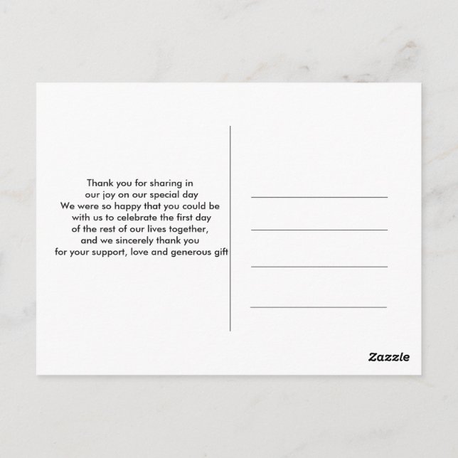 Carte Postale Feuillage floral feuilles de papier d'or Merci (Dos)