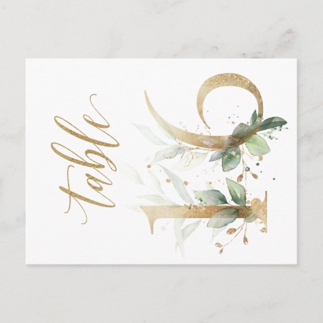 Carte Postale Feuillage vert et or, Tableau 16, Numéro de tablea (Devant)