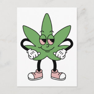 Carte Postale Feuille de cannabis de dessin