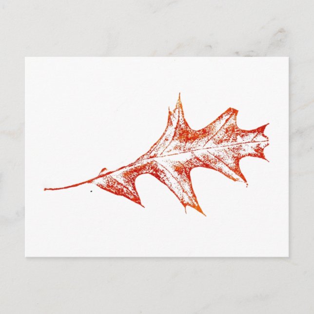 Carte postale "Feuille de chêne en rouge" (Devant)