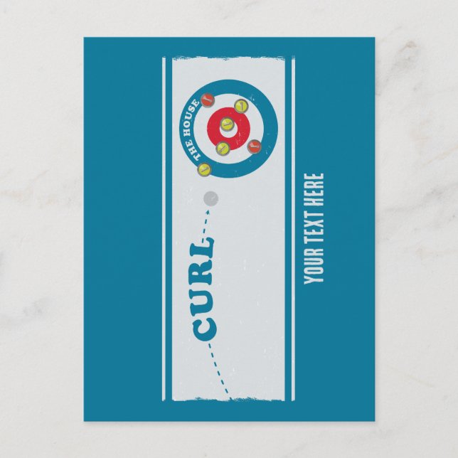 Carte Postale Feuille de curling Pierres de curling (Devant)