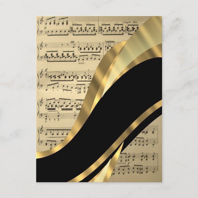 Carte Postale Feuille de musique élégante (Devant)