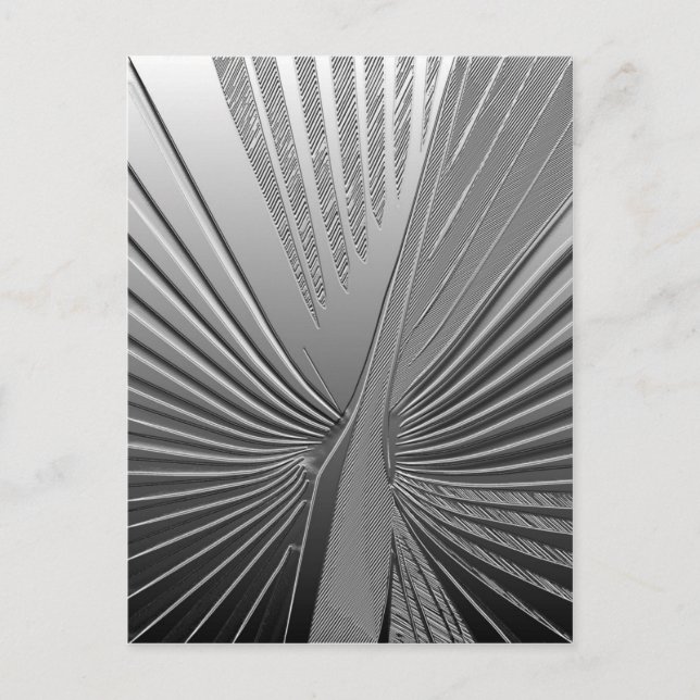 Carte Postale Feuille de palme chromé Art déco (Devant)