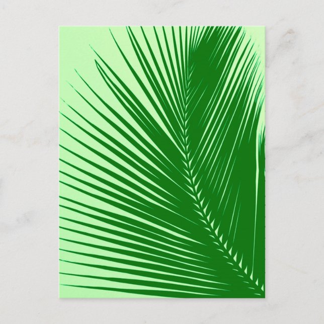 Carte Postale Feuille de palme - émeraude et vert citron (Devant)