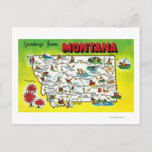 Carte Postale Feuille de route de l'état, salutations de