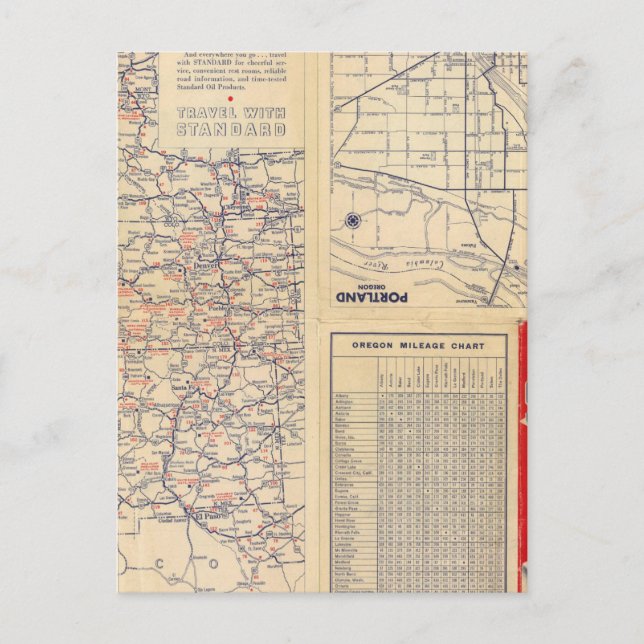 Carte Postale Feuille de route de l'Oregon (Devant)