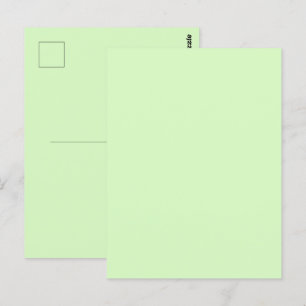 Carte Postale Feuille de thé vert pastel uni