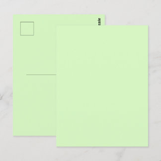 Carte Postale Feuille de thé vert pastel uni