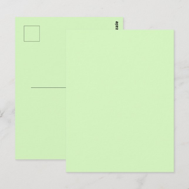 Carte Postale Feuille de thé vert pastel uni (Devant / Derrière)