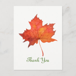 Carte Postale Feuille d'érable à l'aquarelle