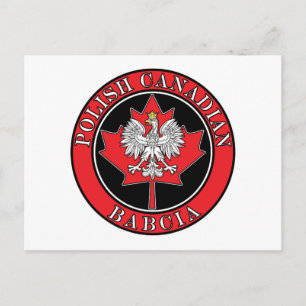 Carte Postale Feuille d'érable canadienne de Pologne Babcia