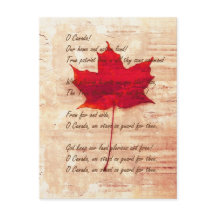 feuille d'érable canadienne rouge avec hymne natio