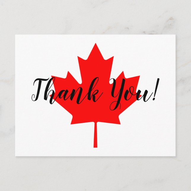 Carte Postale Feuille d'érable rouge Merci (Devant)
